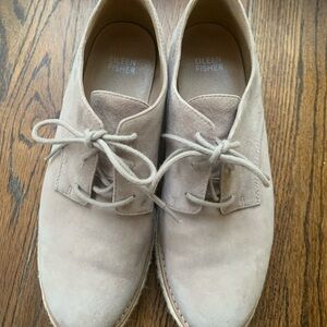 Eileen Fisher Women's Tan Suede Oxfords